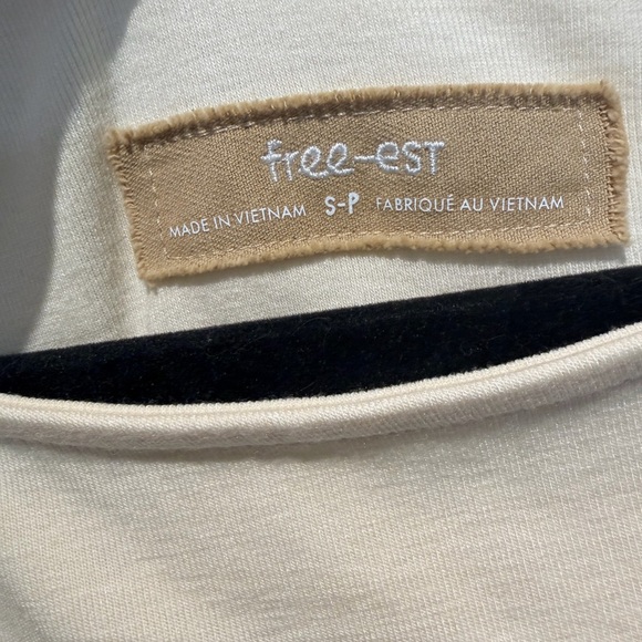 Free People Good Feels Long Sleeve Mini Dress size small color buttercream - Picture 4 of 4